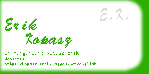 erik kopasz business card